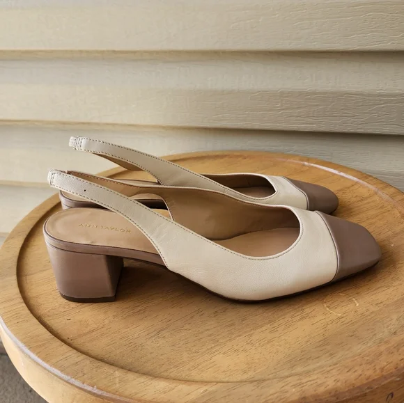 Ann Taylor cap toe block heel dress pumps - Picture 8 of 12